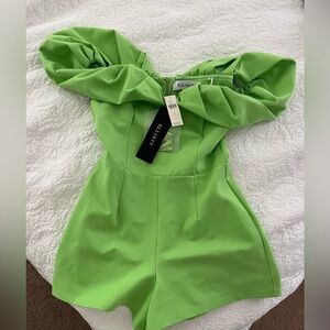 Green Elliatt off-shoulder romper